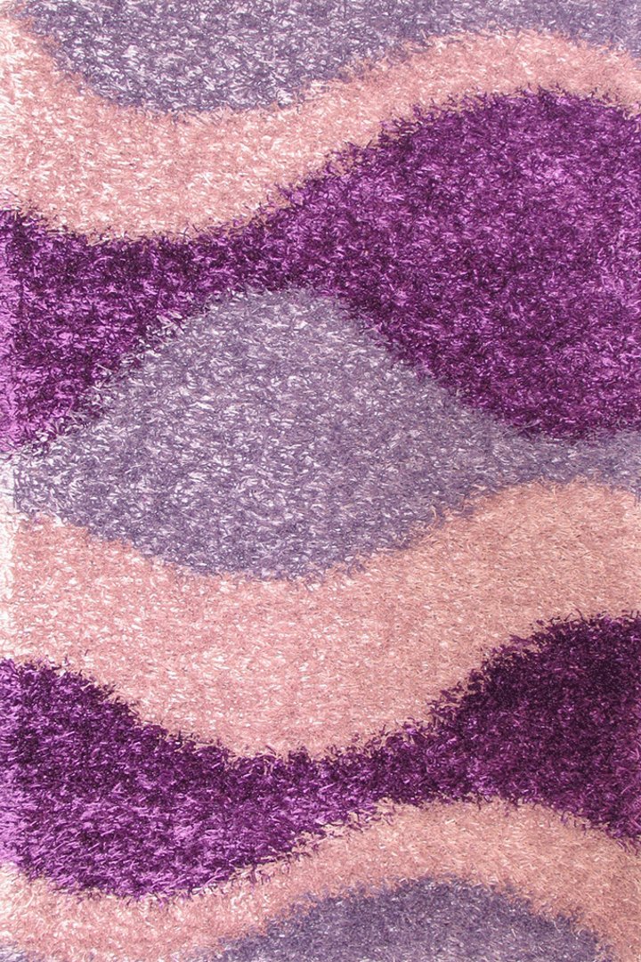 Rio Abstract Shaggy Rug - 103 Purple