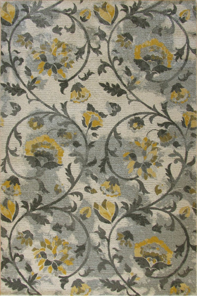 Rizzy Contemporary Floral Rug - 117 Yellow