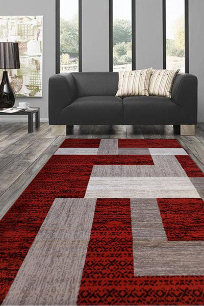 America Abstract Rug - 152 Red