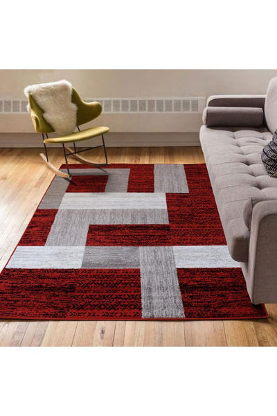 America Abstract Rug - 152 Red