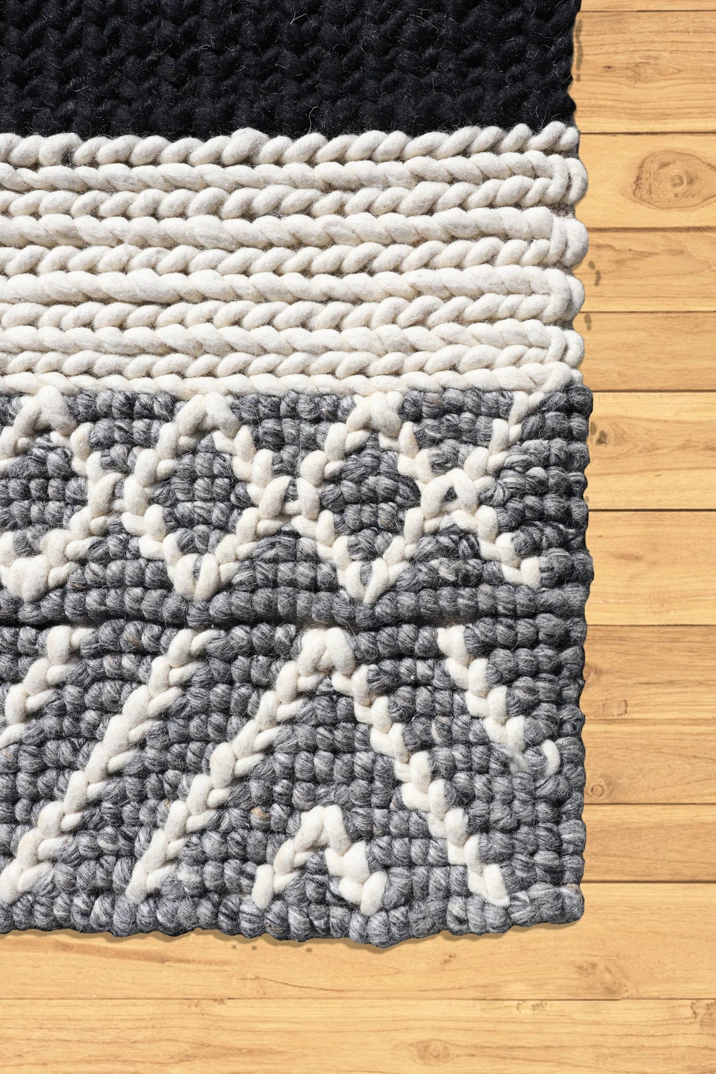 Savannah Hand Loomed Flatweave Wool Rug - 101 Grey