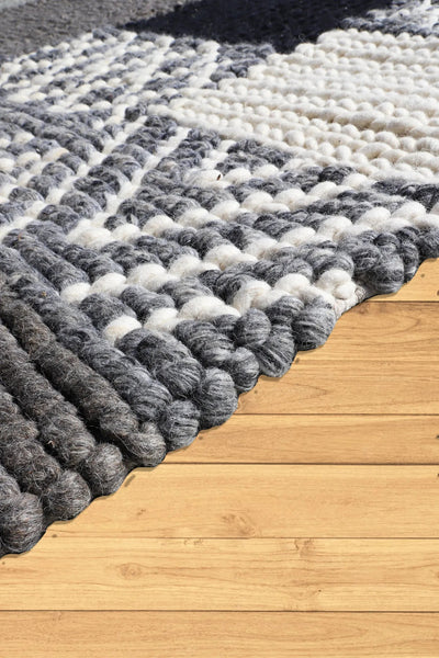 Savannah Hand Loomed Flatweave Wool Rug - 101 Grey