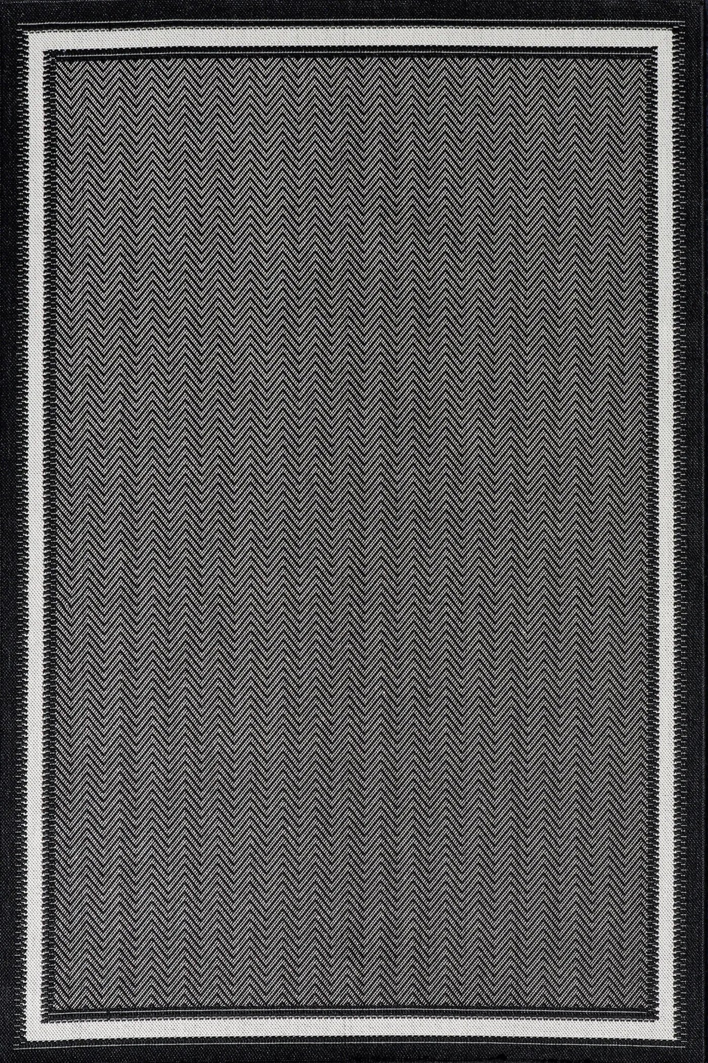 Sisalo Border Flatweave Rug - 108 Black