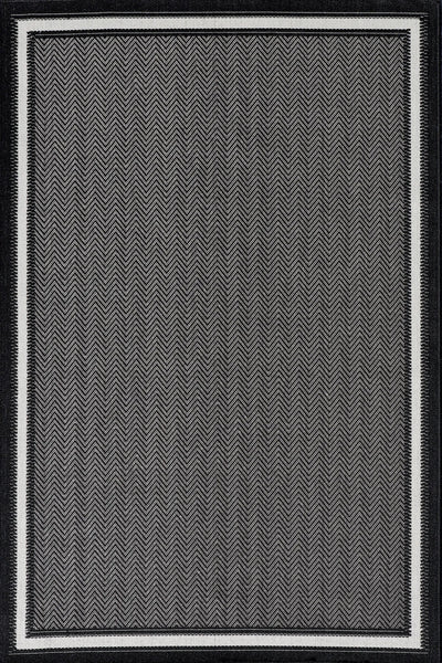 Sisalo Border Flatweave Rug - 108 Black