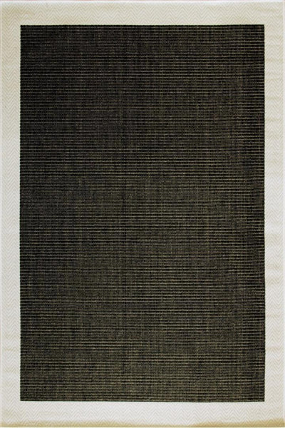 Sisalo Border Flatweave Rug - 117 Charcoal