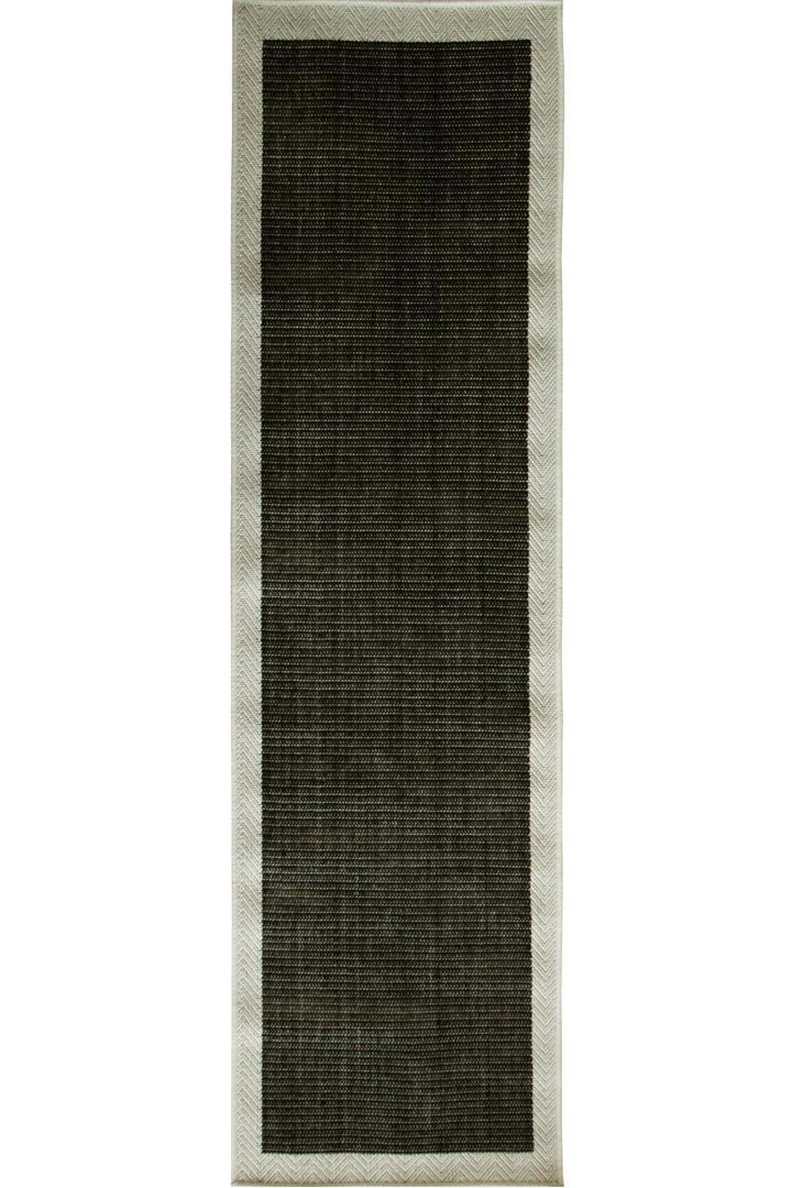 Sisalo Border Flatweave Rug - 117 Charcoal