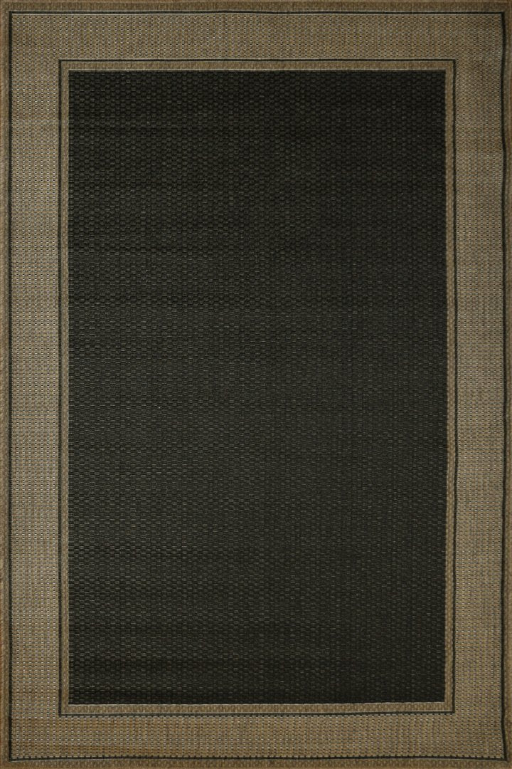 Sisalo Border Flatweave Rug - 134 Black