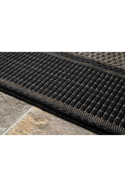 Sisalo Border Flatweave Rug - 138 Charcoal