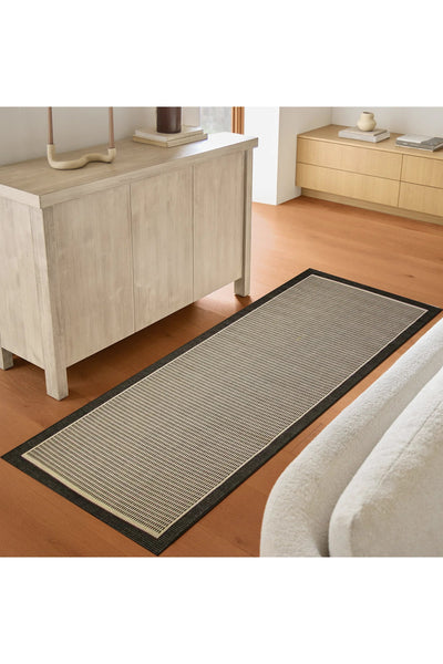 Sisalo Border Flatweave Rug - 146 Grey