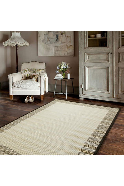 Sisalo Border Flatweave Rug - 196 Beige