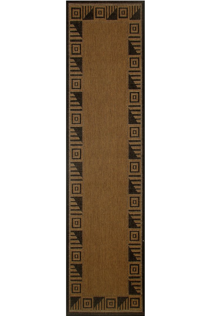 Sisalo Border Flatweave Rug - 165 Brown