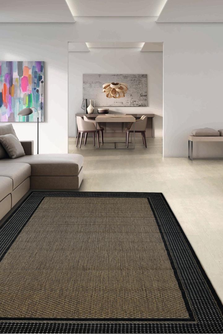 Sisalo Border Flatweave Rug - 136 Black