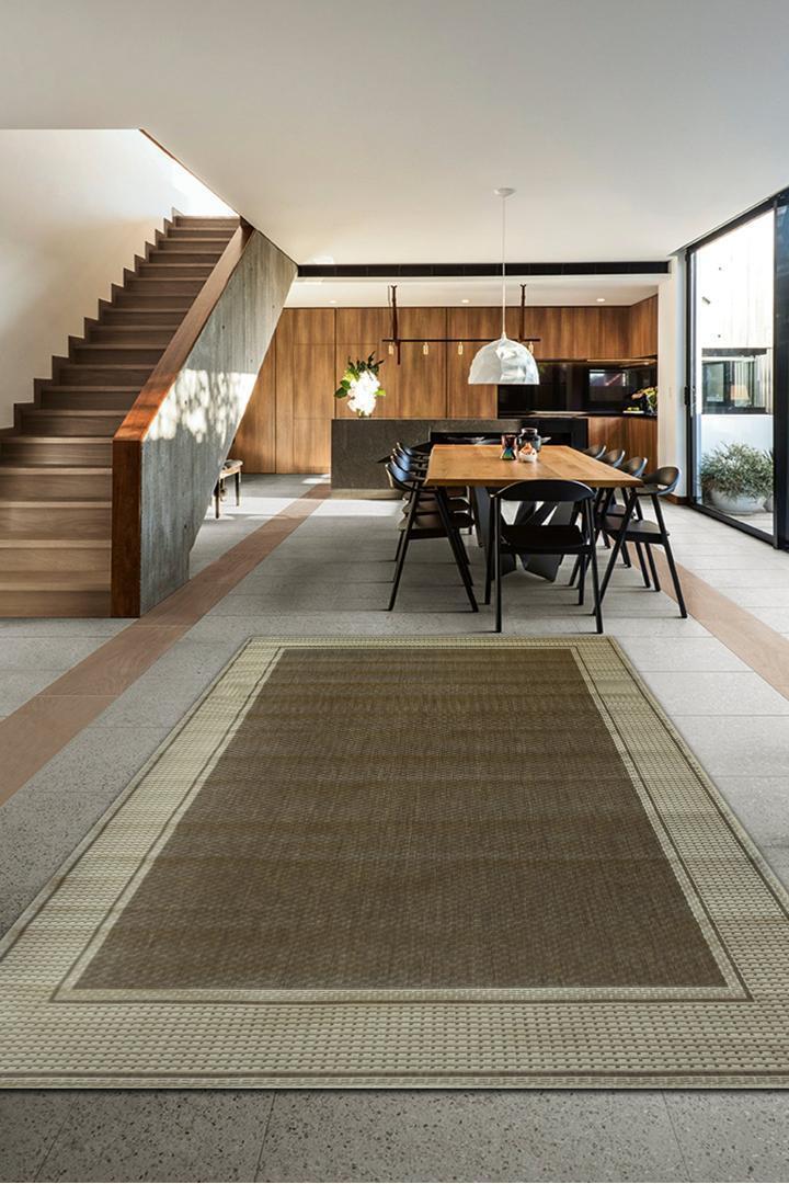 Sisalo Border Flatweave Rug - 102 Brown