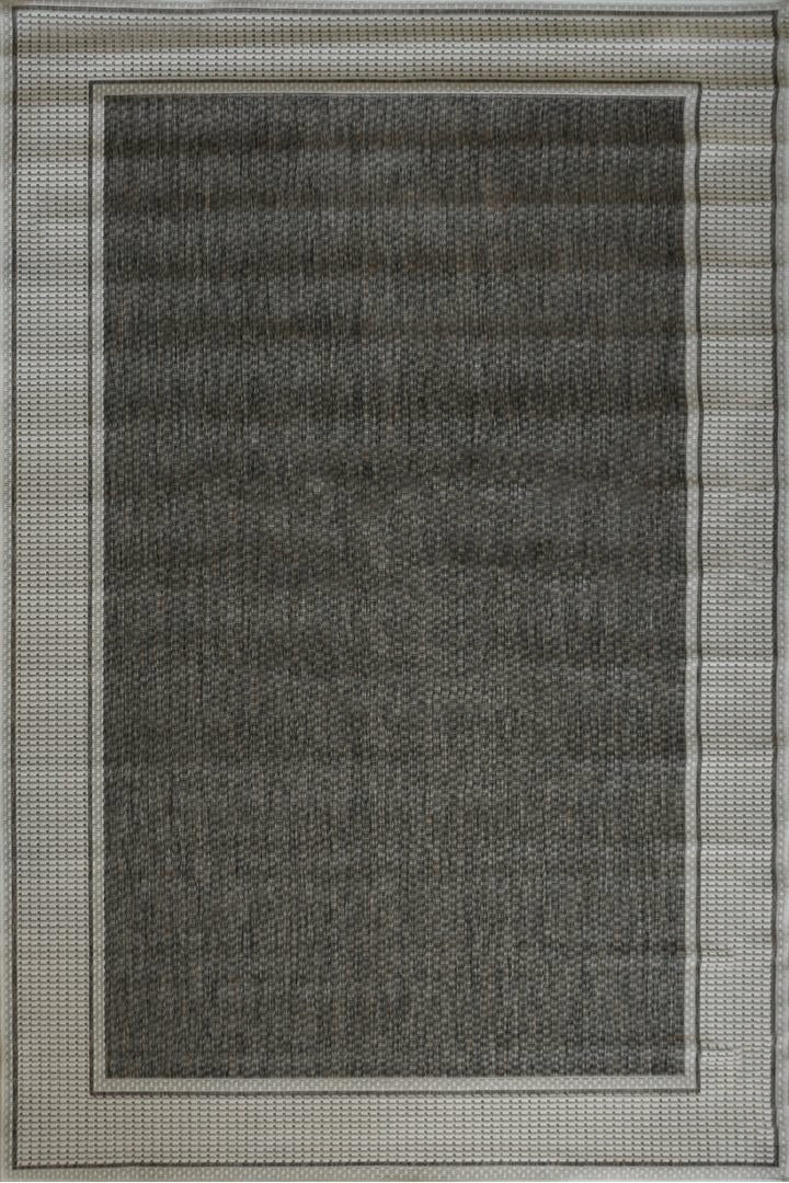 Sisalo Border Flatweave Rug - 144 Charcoal