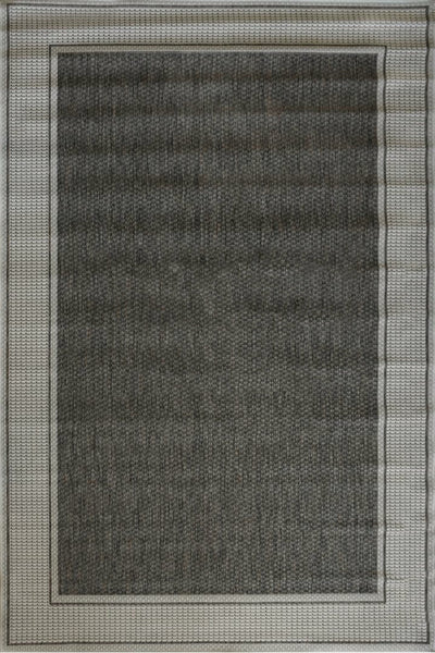 Sisalo Border Flatweave Rug - 144 Charcoal