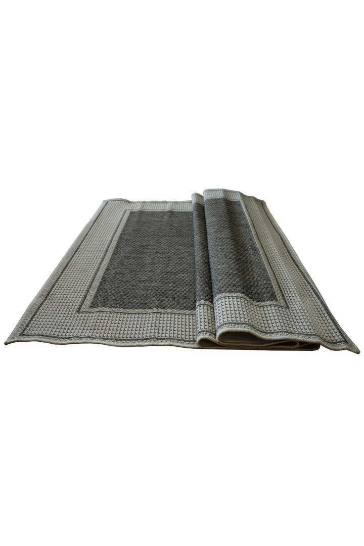 Sisalo Border Flatweave Rug - 144 Charcoal