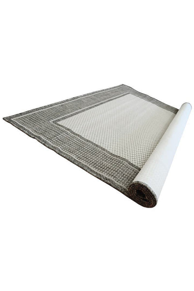 Sisalo Border Flatweave Rug - 142 Grey