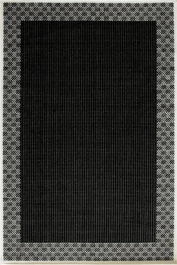 Sisalo Border Flatweave Rug - 169 Black