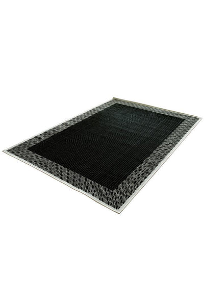 Sisalo Border Flatweave Rug - 169 Black