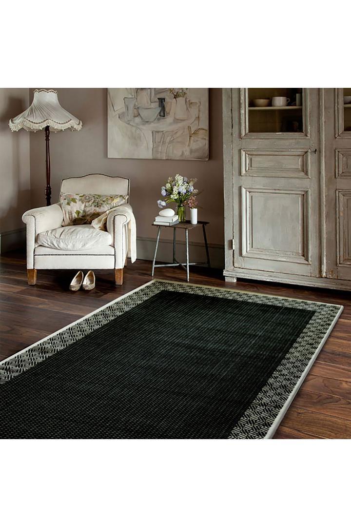 Sisalo Border Flatweave Rug - 169 Black