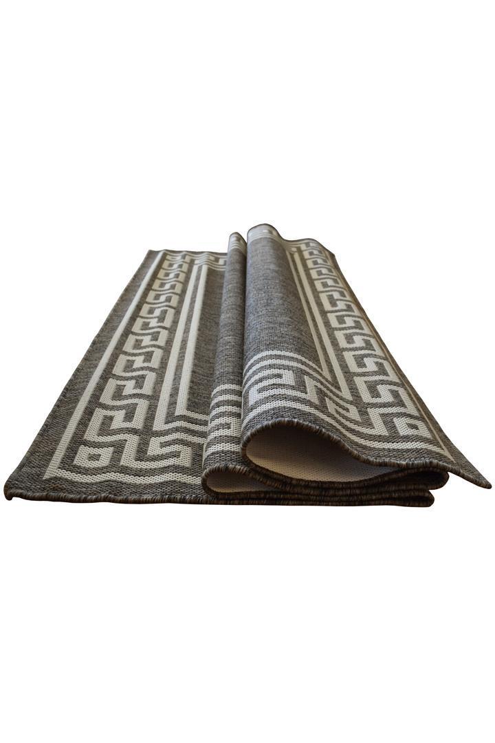 Sisalo Border Flatweave Rug - 174 Grey