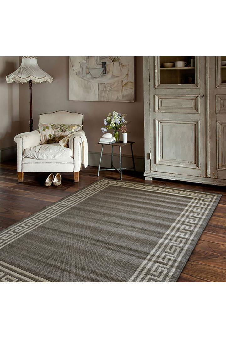 Sisalo Border Flatweave Rug - 174 Grey