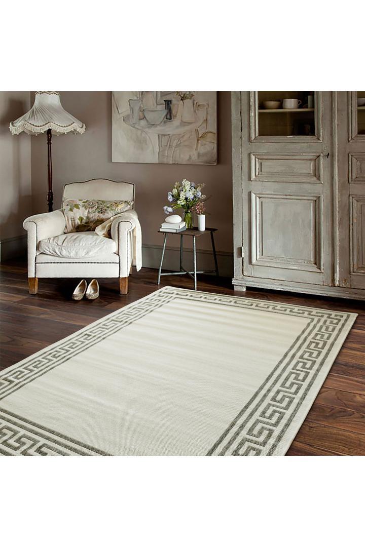 Sisalo Border Flatweave Rug - 172 Grey