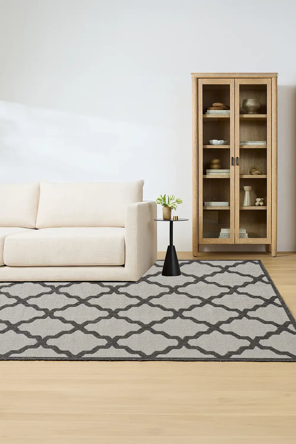 Sisalo Trellis Flatweave Rug - 107 Grey