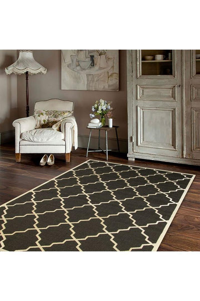 Sisalo Trellis Flatweave Rug - 103 Black