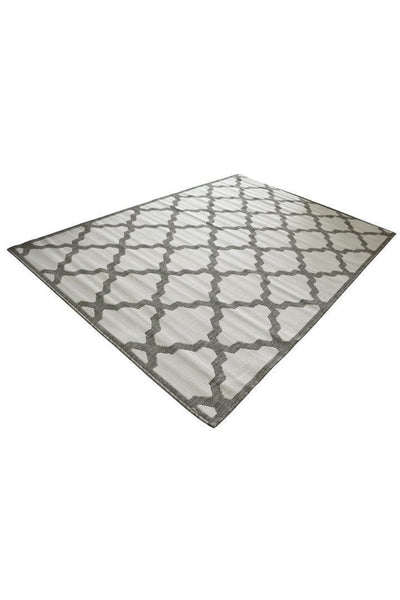 Sisalo Trellis Flatweave Rug - 107 Grey