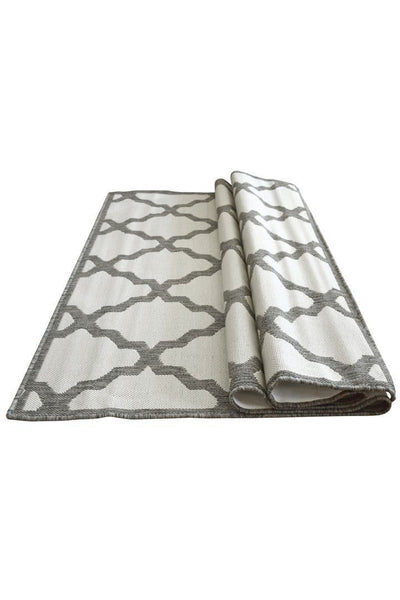 Sisalo Trellis Flatweave Rug - 107 Grey