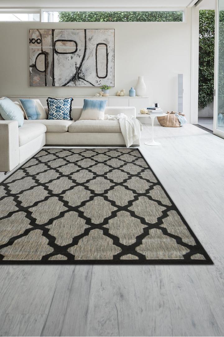 Sisalo Trellis Flatweave Rug - 109 Grey