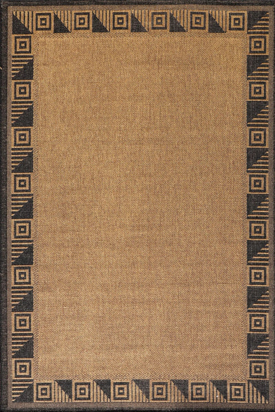 Sisalo Border Flatweave Rug - 165 Brown