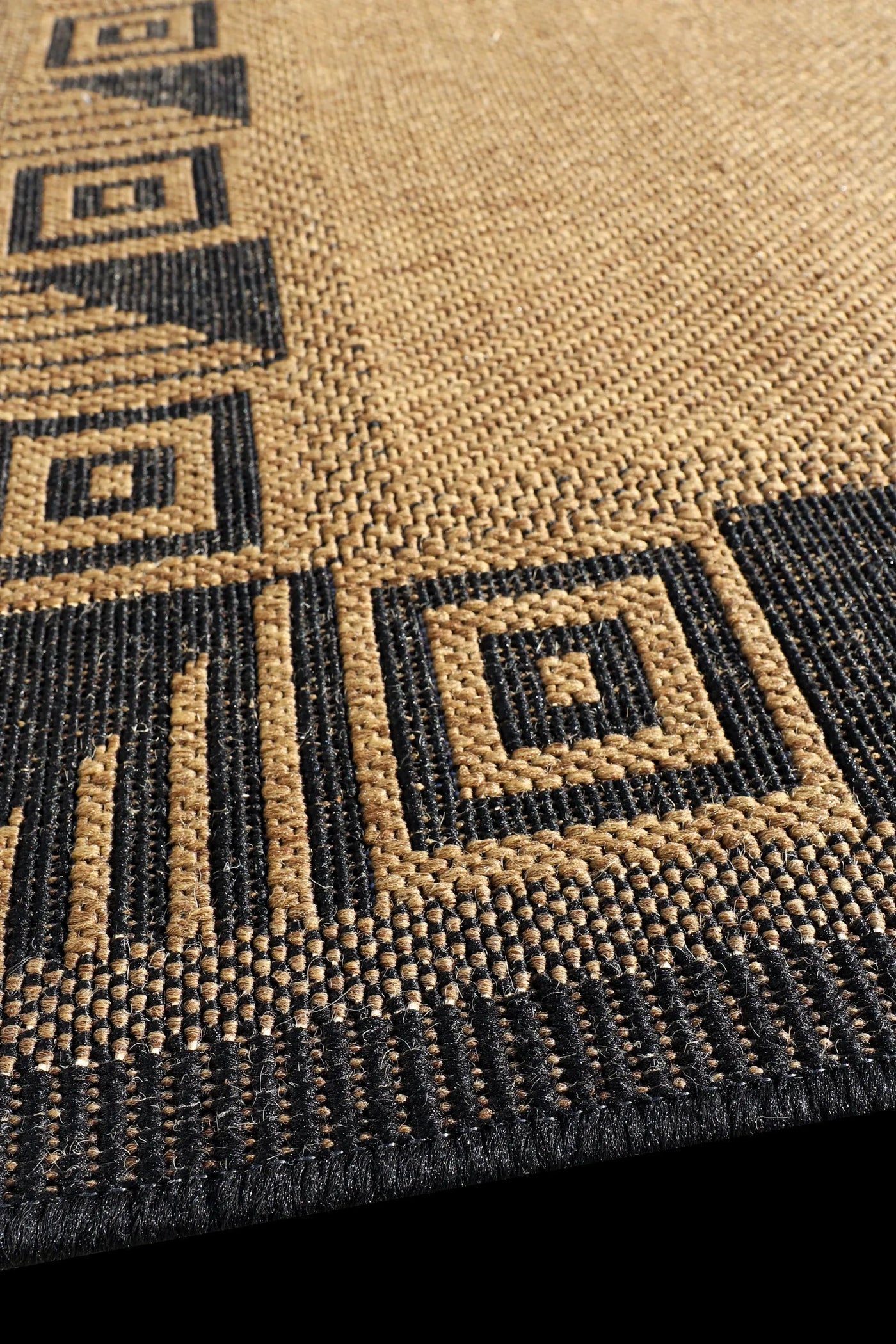 Sisalo Border Flatweave Rug - 165 Brown