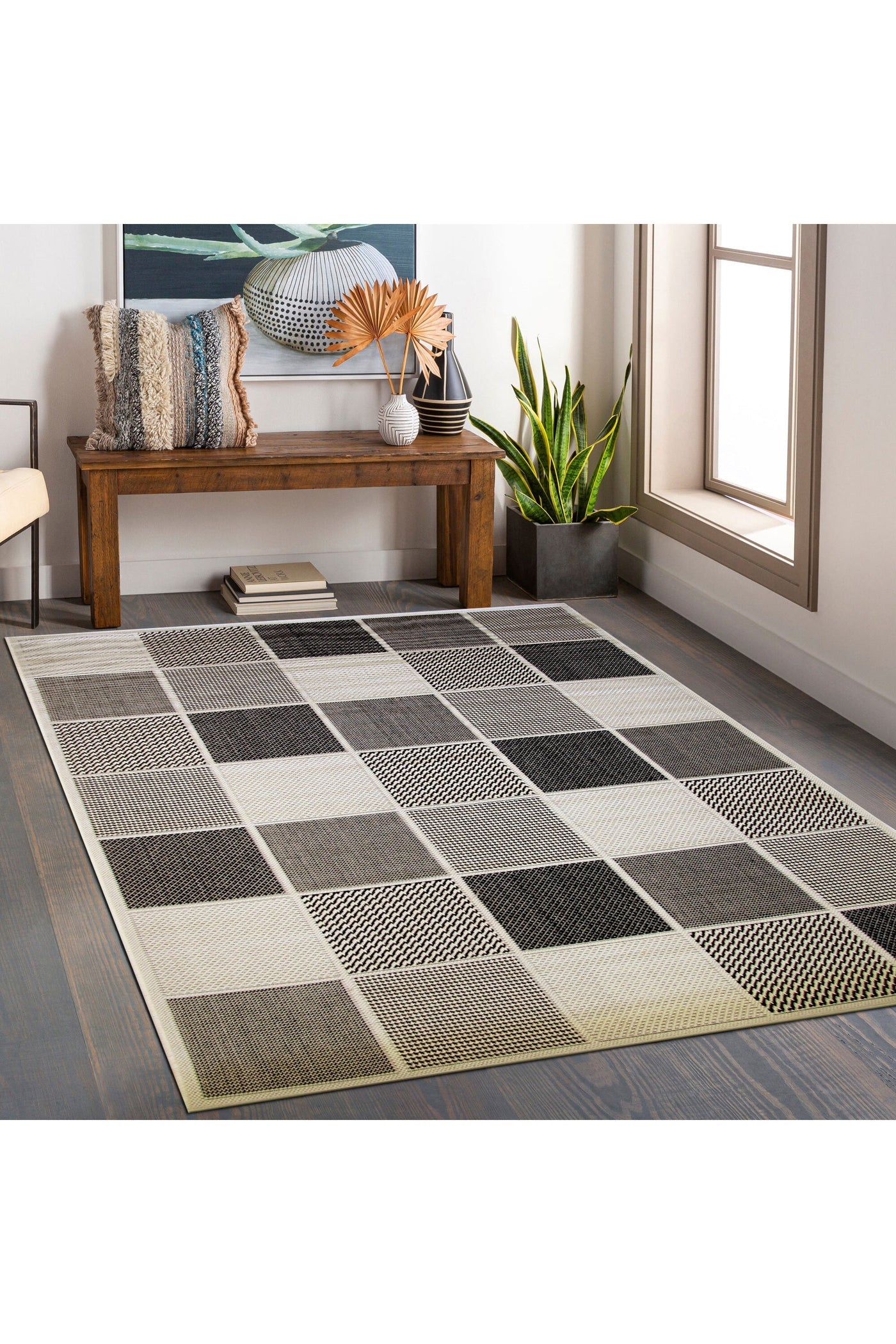 Sisalo Geometric Flatweave Rug - 108 Beige