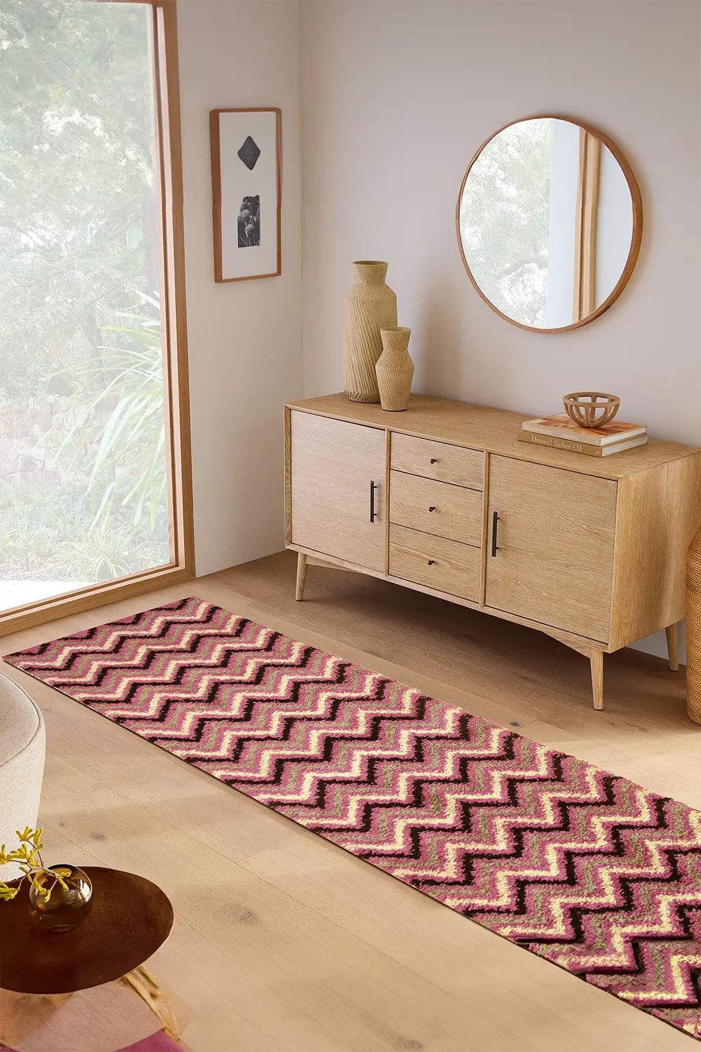 Stella Chevron Shaggy Rug - 116 Pink