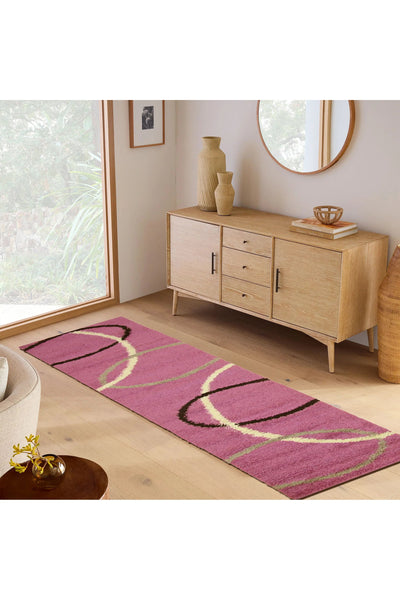 Stella Abstract Shaggy Rug - 103 Pink