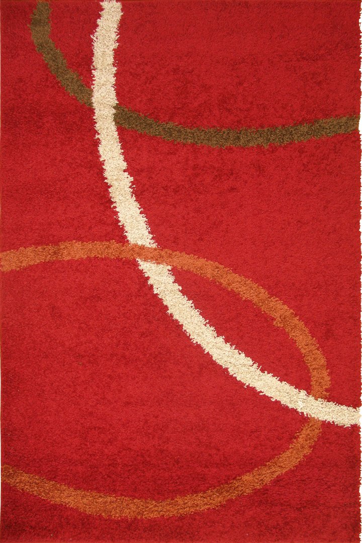 Stella Abstract Shaggy Rug - 101 Red