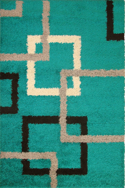 Stella Abstract Shaggy Rug - 125 Blue