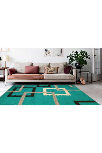 Stella Abstract Shaggy Rug - 125 Blue