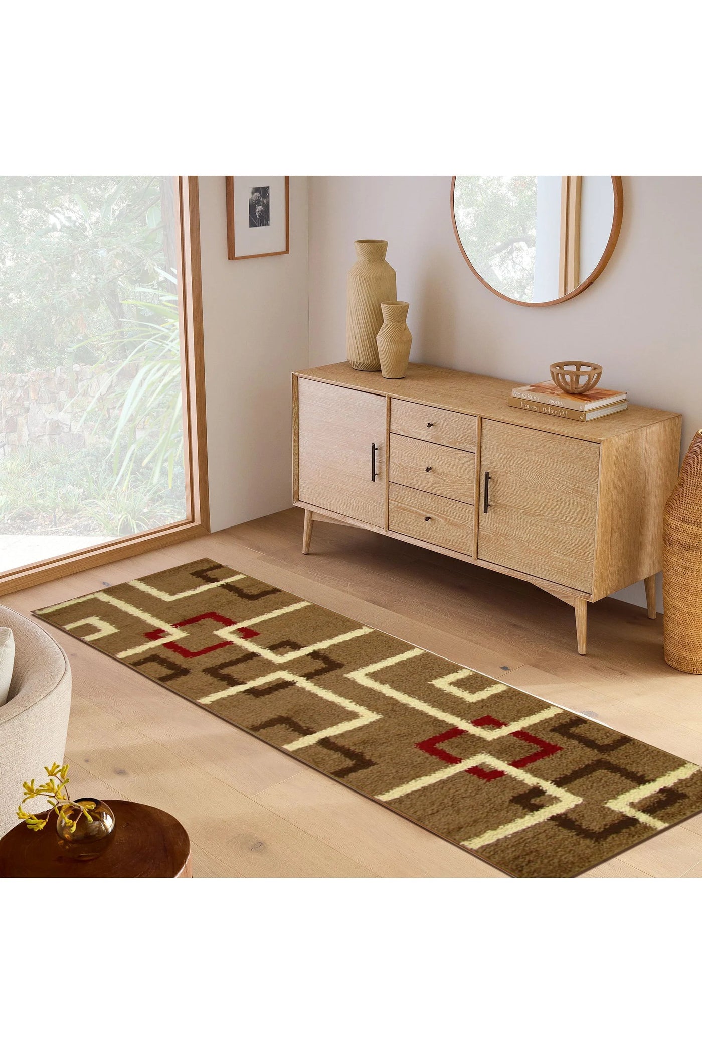 Stella Abstract Shaggy Rug - 123 Brown