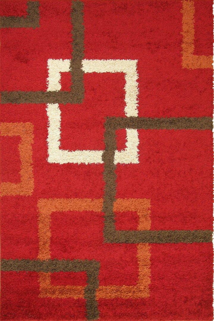 Stella Abstract Shaggy Rug - 119 Red