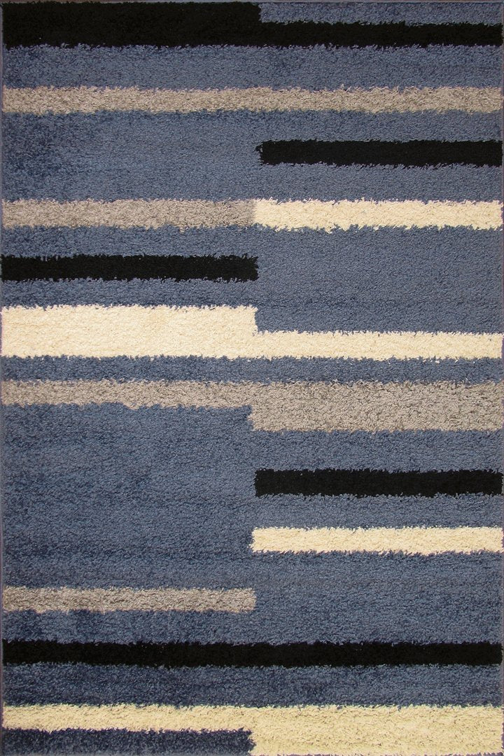 Stella Abstract Shaggy Rug - 128 Blue