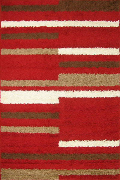 Stella Abstract Shaggy Rug - 126 Red