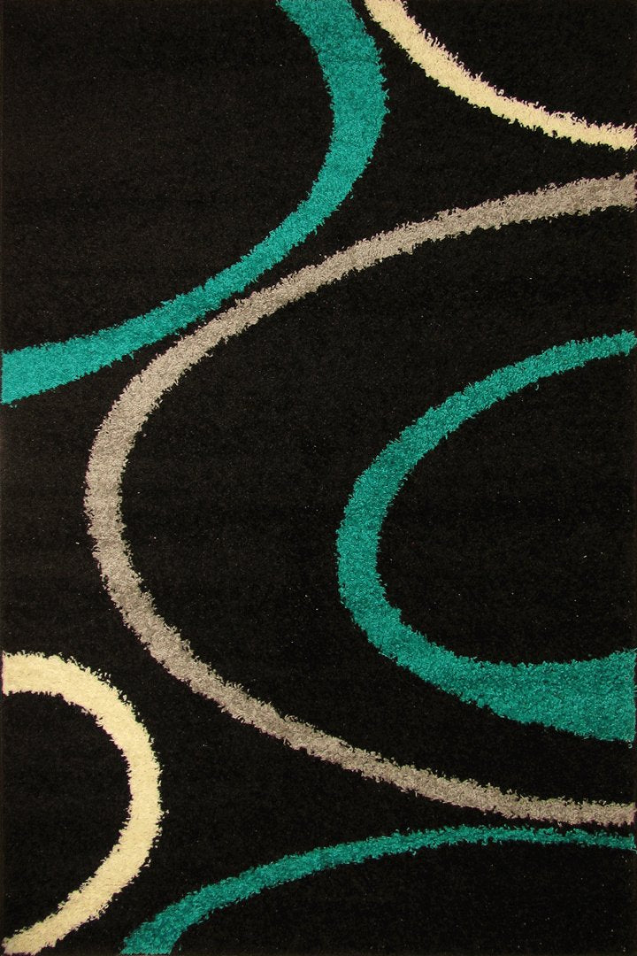 Stella Abstract Shaggy Rug - 109 Green