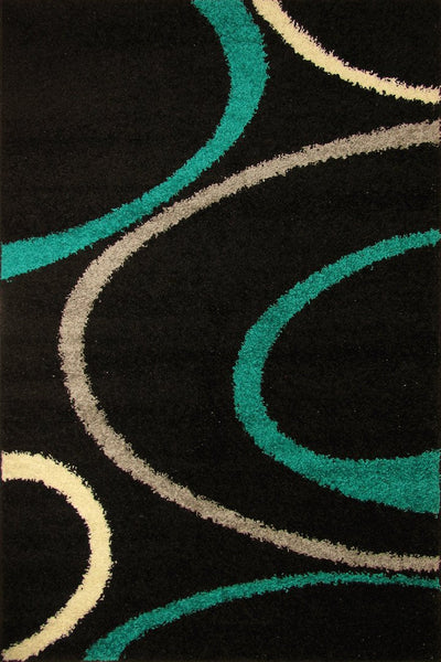 Stella Abstract Shaggy Rug - 109 Green