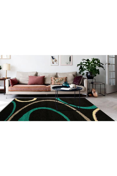 Stella Abstract Shaggy Rug - 109 Green