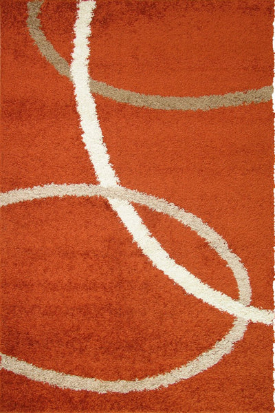 Stella Abstract Shaggy Rug - 105 Orange