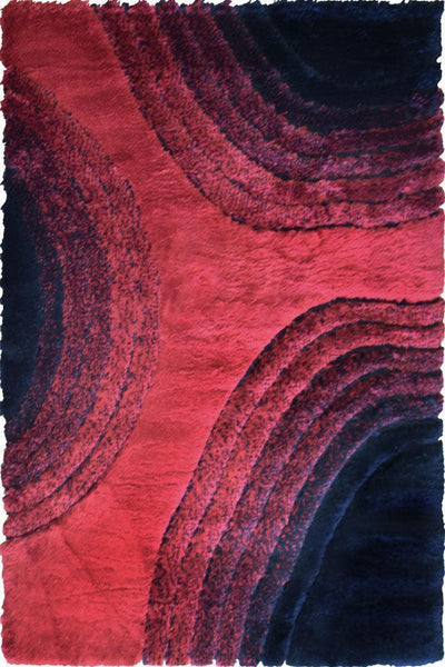 Super Shaggy Abstract Rug - 102 Red