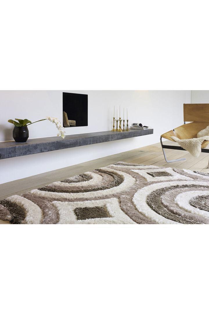 Super Shaggy Abstract Rug - 104 Beige